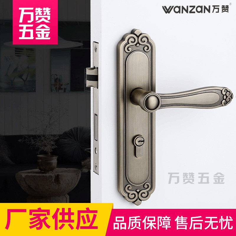 青古铜门锁 室内卧室房门锁 通用型简约卫生间实木门把手锁具家用