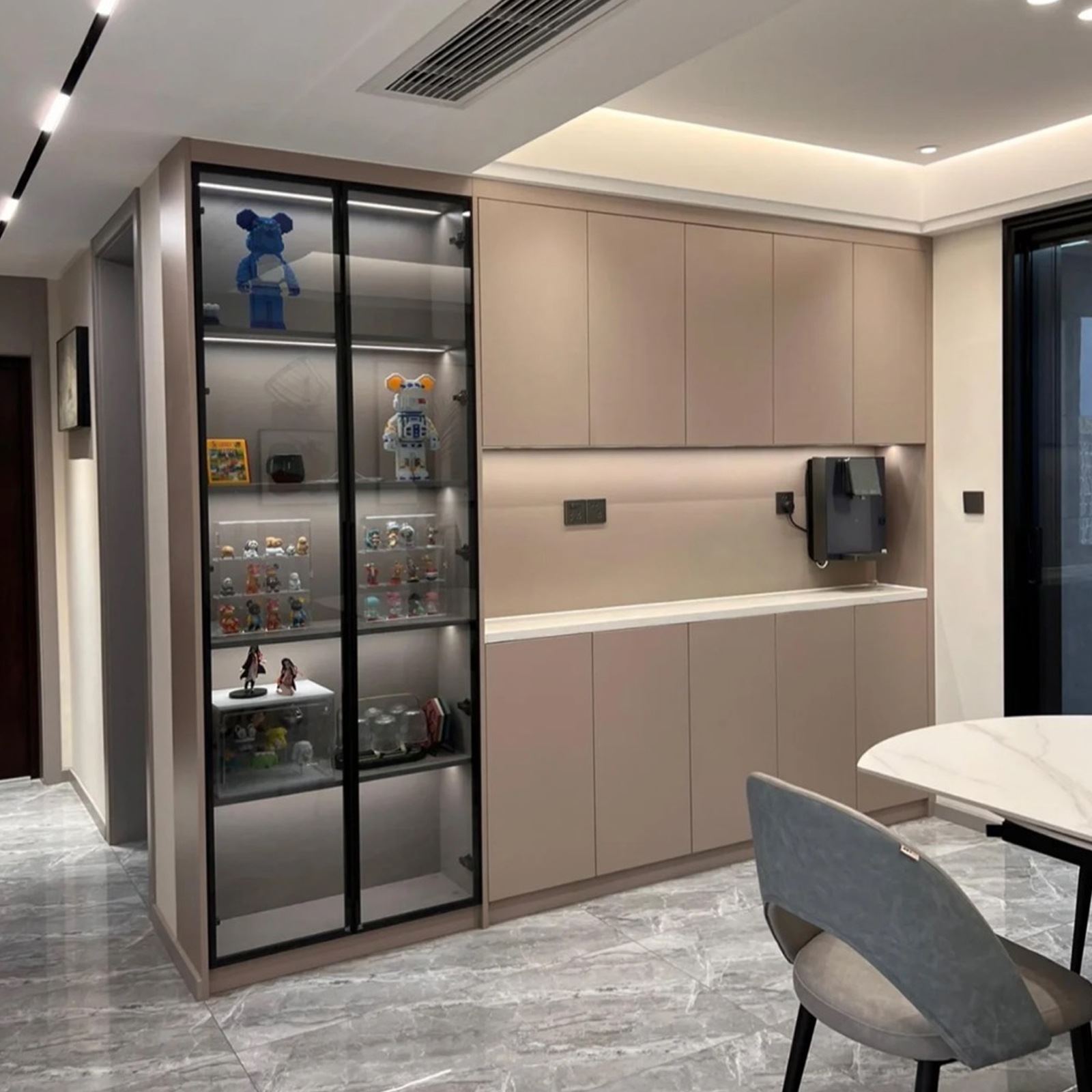 铝合金酒柜门家用20极简轻奢调料柜铝框柜门衣柜橱柜门玻璃柜门