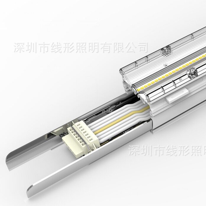 led办公线条灯无缝拼接7线5线3线3条火线相位开关线形灯线条灯