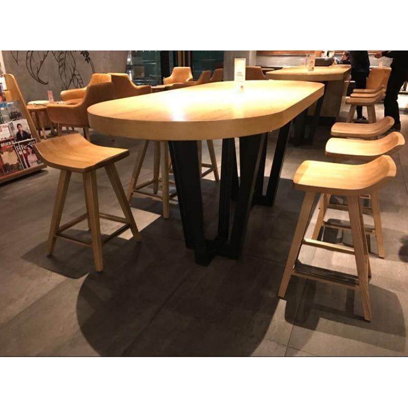 美式loft实木吧台桌椅组合餐厅高脚桌咖啡厅酒吧餐桌椅长条吧台桌