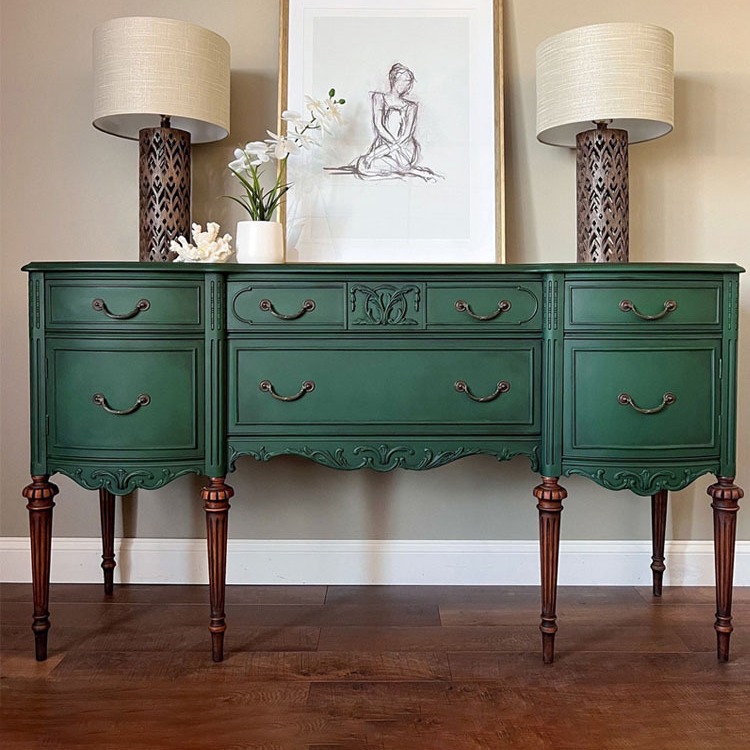 法式雕花实木玄关柜复古灰门厅装饰柜美式客厅靠墙边柜收纳柜子