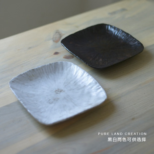 手艺粗陶壶承干泡台茶承底座茶室 日式复古蓄水盖碗茶托陶瓷养壶