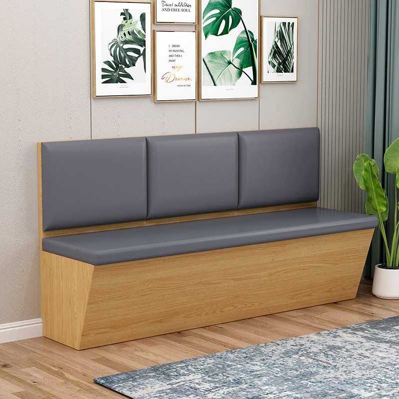 实木卡座沙发客厅家用储物柜靠墙卡坐网红餐厅奶茶店商用沙发