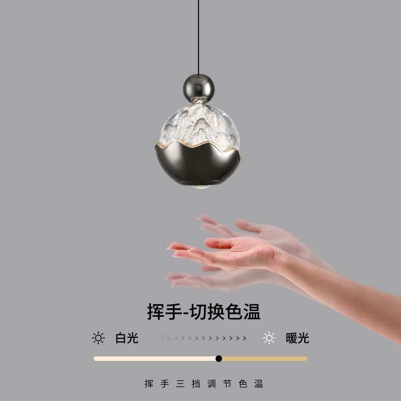 充电免布线吊线灯卧室床头手扫感应玄关升降吊灯床头个性创意高级