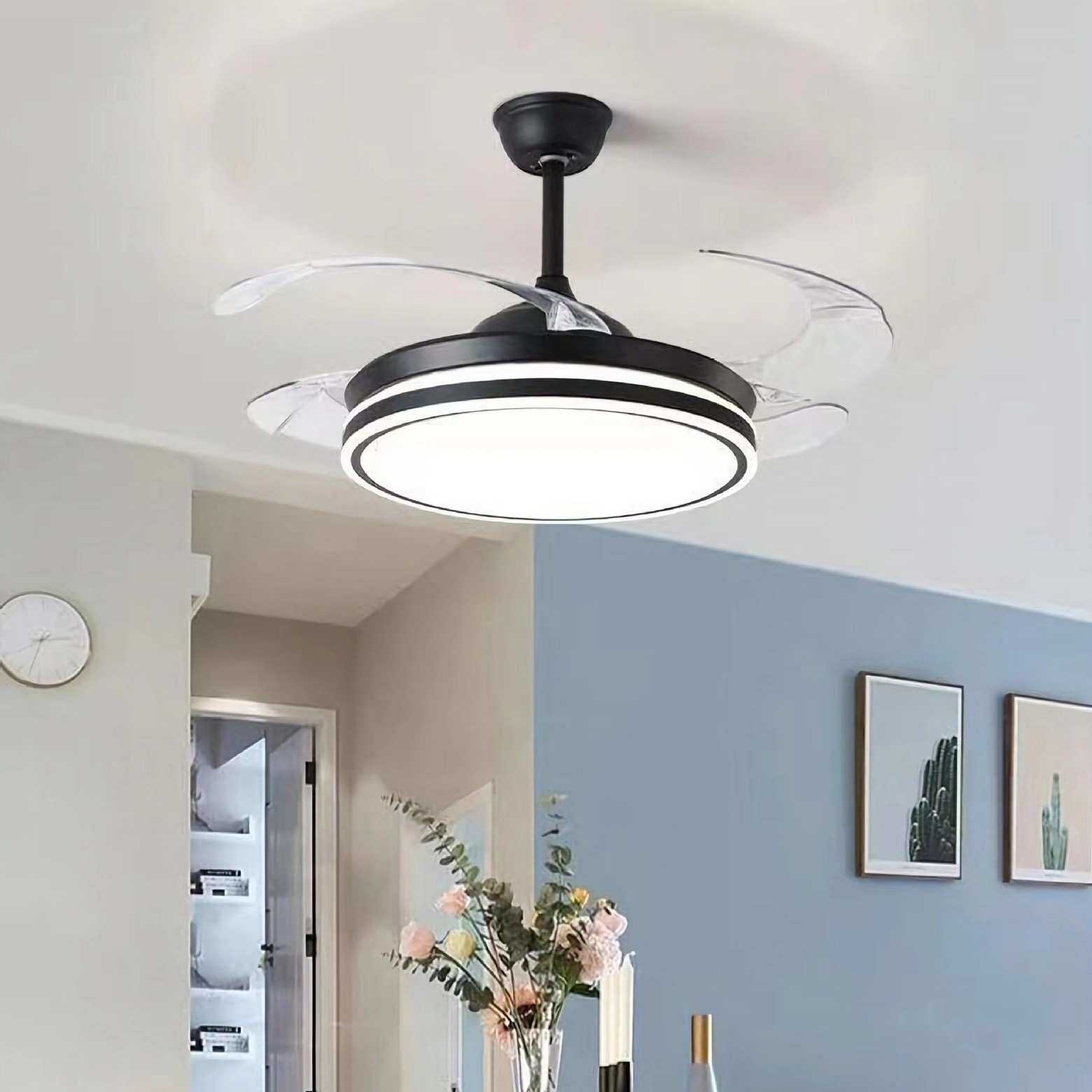 吊扇灯2025款LED卧室现代吸顶中山灯具饰餐客厅电隐形风扇灯家