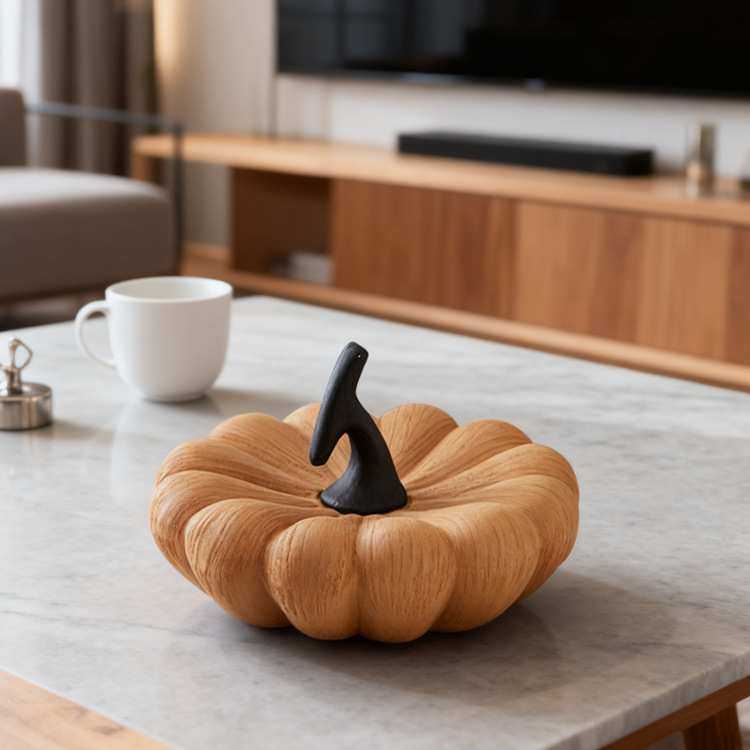 现代简约橘色南瓜摆件样板房客厅玄关酒柜电视柜创意家居软装饰品