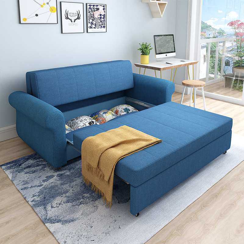 乳胶沙发床 小户型多功能双三人位布艺储物沙发床 沙发床折叠两用