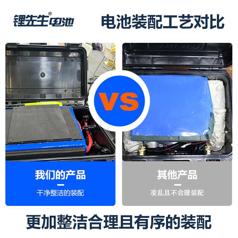 大功率电动船推进器电池12v/24v磷酸铁锂便携式手提箱防水锂电池