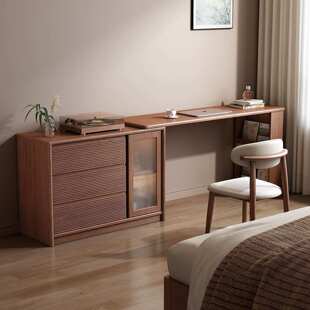 全实木斗柜梳妆台一体柜化妆桌卧室床尾柜可伸缩收纳柜转角办公桌