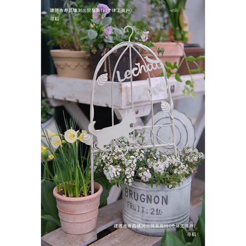 Villa Courtyard Iron Small Fence Arched Cat Flat Flower Inse