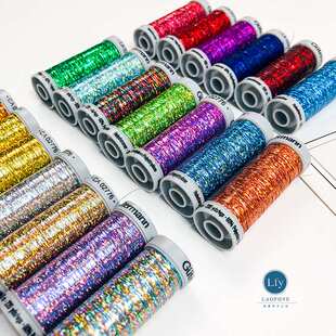 ?法式刺绣炫彩线德国古特曼丝滑镭射金属线200米一卷