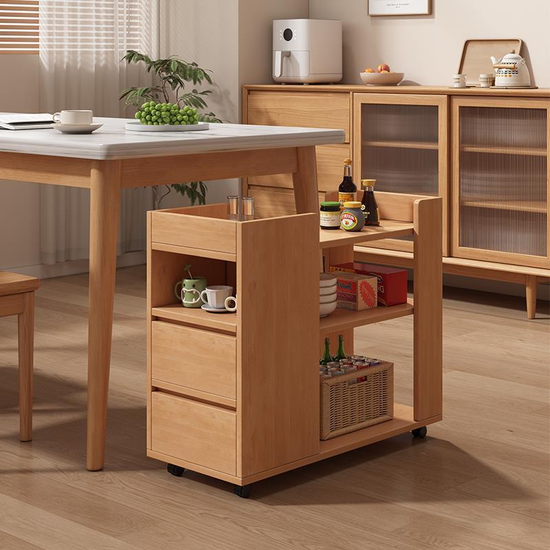 实木茶桌阳台小型可移动茶几茶台家用客厅小户型茶水柜简易置物架