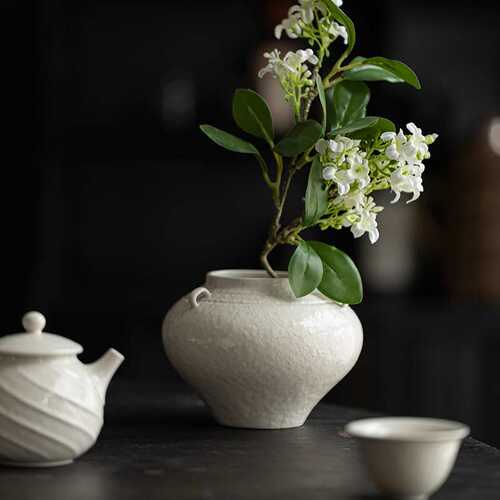 弥言草木灰茶洗复古手工家用茶渣桶水盂陶瓷建水敞口茶杯洗茶渣缸