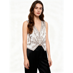 【欧宝莱尔】新款气质时尚轻奢优雅马甲306-S-26166