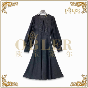 【欧宝莱尔】新款气质时尚轻奢女装连衣裙305-24217