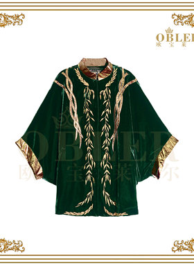 欧宝莱尔宫廷风印花桑蚕丝外套秋季紫色中长袖短款305-24840