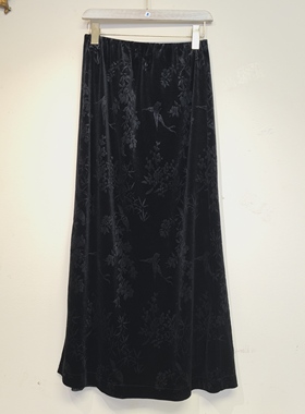 【欧宝莱尔】新款气质时尚轻奢优雅女装半身裙308-23350黑