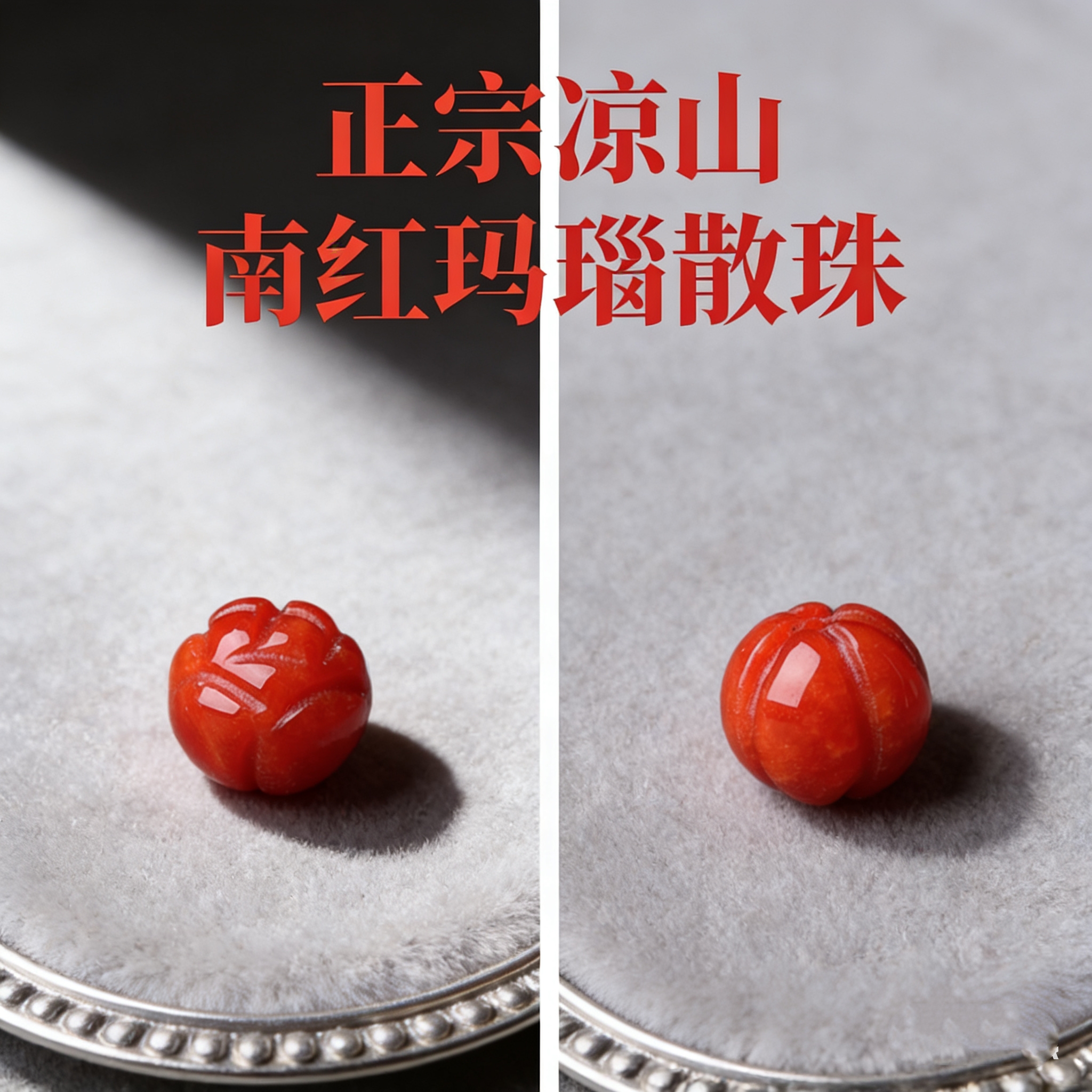 正宗凉山南红玛瑙天然南瓜珠老型珠散珠星月菩提文玩配饰diy配件