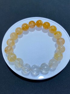 天然胶花水晶渐变黄手链女款星光粉黄时尚大气女款手串新饰品