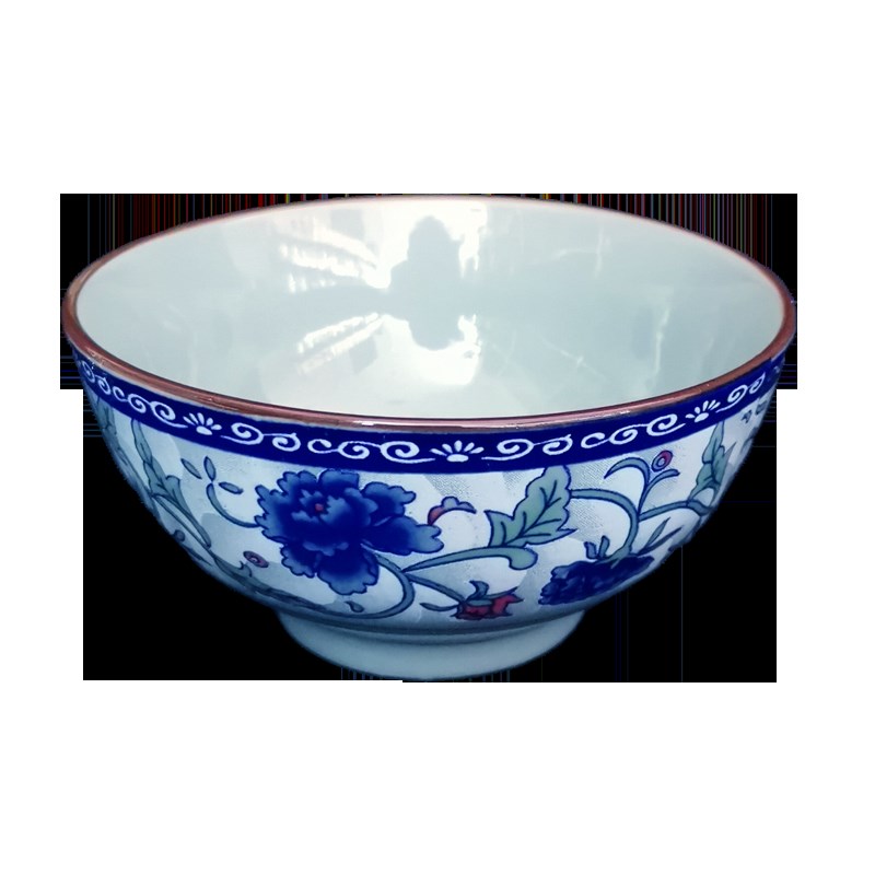 中式复古怀旧老式釉下彩餐具套装10个青花瓷饭碗家用大碗汤面碗