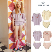 西班牙fish kids SS22春夏儿童花球袖 3件4折不换退 上衣短裤 亲子