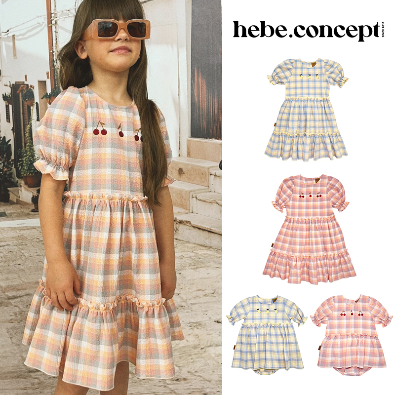 3件5折 hebe SS25春夏女宝宝纯棉连衣裙公主裙姐妹装