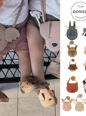 3件5折 荷兰 Donsje FW23 秋冬儿童手工真皮动物图案斜挎包