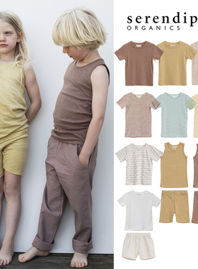 3件4折 丹麦 serendipity SS23春夏儿童中性款短袖T恤短裤