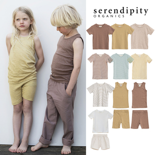 3件4折 丹麦 serendipity SS23春夏儿童中性款短袖T恤短裤