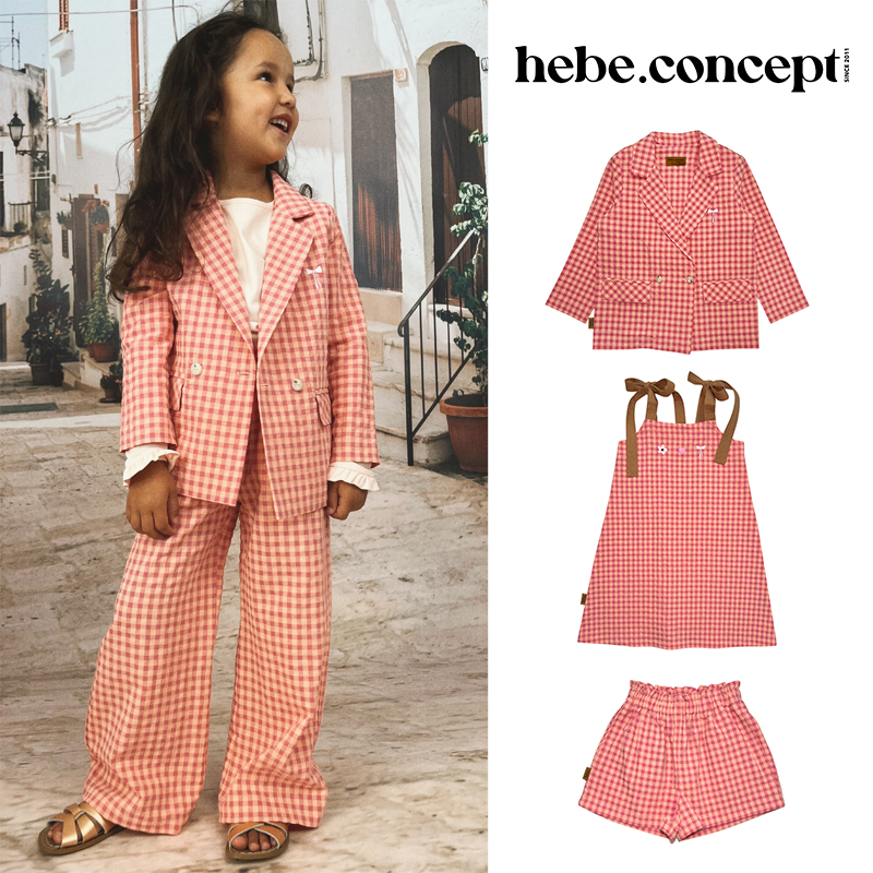 3件5折 hebe SS25春夏儿童宝宝西装外套短裤吊带裙
