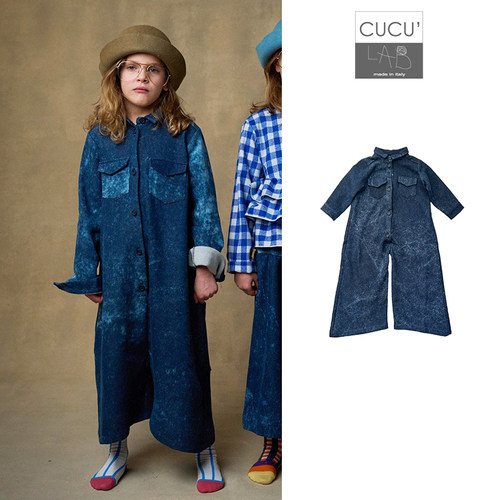 3Z清仓现货CUCU LAB FW24男宝女宝牛仔扎染连体衣