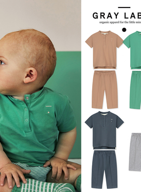 3件5折 荷兰gray label SS24春夏小月龄宝宝薄款T恤裤子