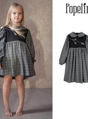 3件5折 现货 西班牙popelin FW24秋冬女宝羊毛连衣裙