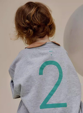 3件5折 现货荷兰gray label FW24儿童限量版个性生日数字卫衣