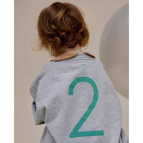 3件5折 现货荷兰gray label FW24儿童限量版个性生日数字卫衣