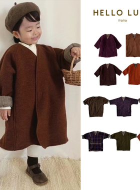 7Z 意大利hello lupo FW23秋冬儿童中长款羊毛大衣
