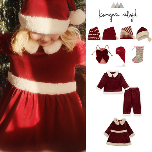 8Z 丹麦Konges Slojd FW24秋冬儿童圣诞连衣裙帽子包包