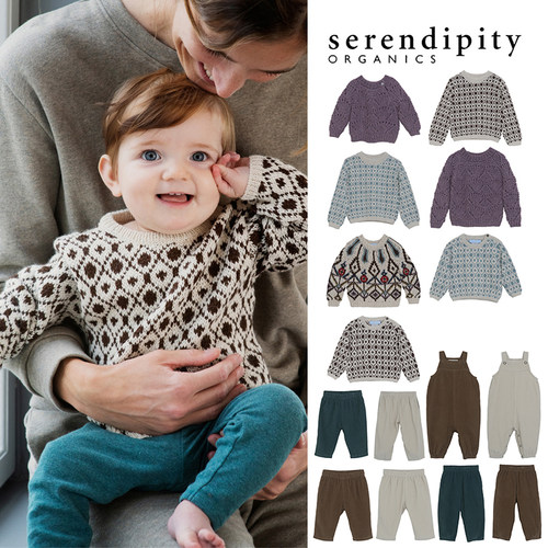 3Z清仓 丹麦serendipity FW24儿童有机棉花纹毛衣背带裤