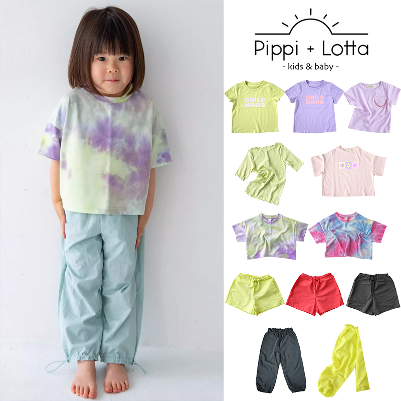 6Z  日本pippi lotta SS25儿童短袖T恤尼龙短裤长裤