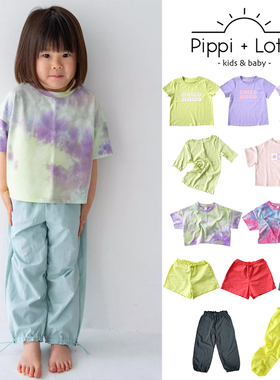 5Z  日本pippi lotta SS25儿童短袖T恤尼龙短裤长裤