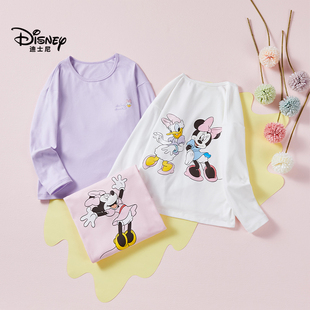 T恤中大童圆领卡通百搭上衣宽松洋气外穿 长袖 迪士尼女童秋季 新款