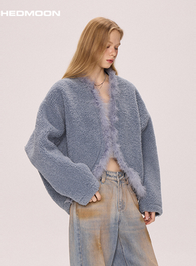 ARCHEDMOON 12/26 20:00【迷失雾岛】蓝色拼接皮毛一体外套