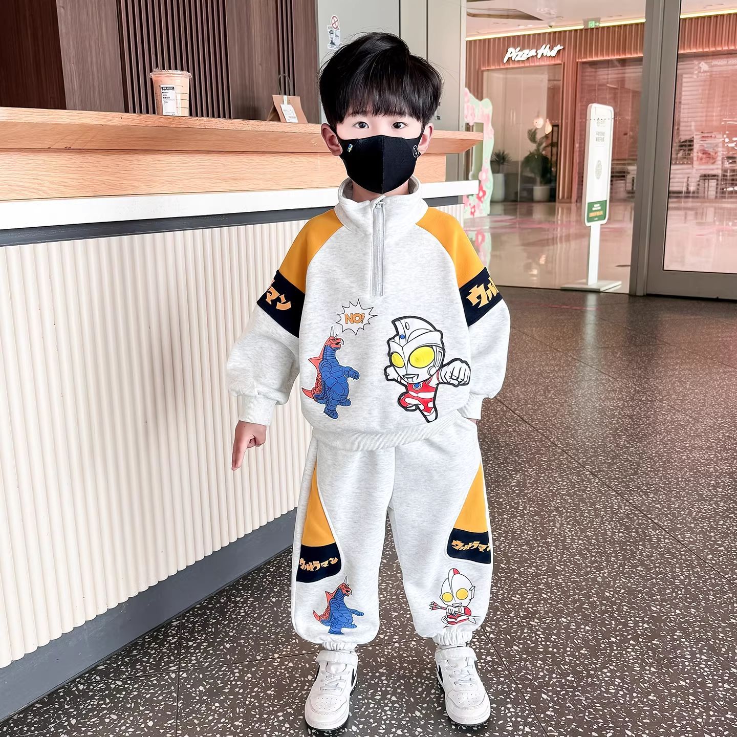 正品亲子奥特曼男童卫衣套装2026春季新款男孩时髦两件套宝宝衣服
