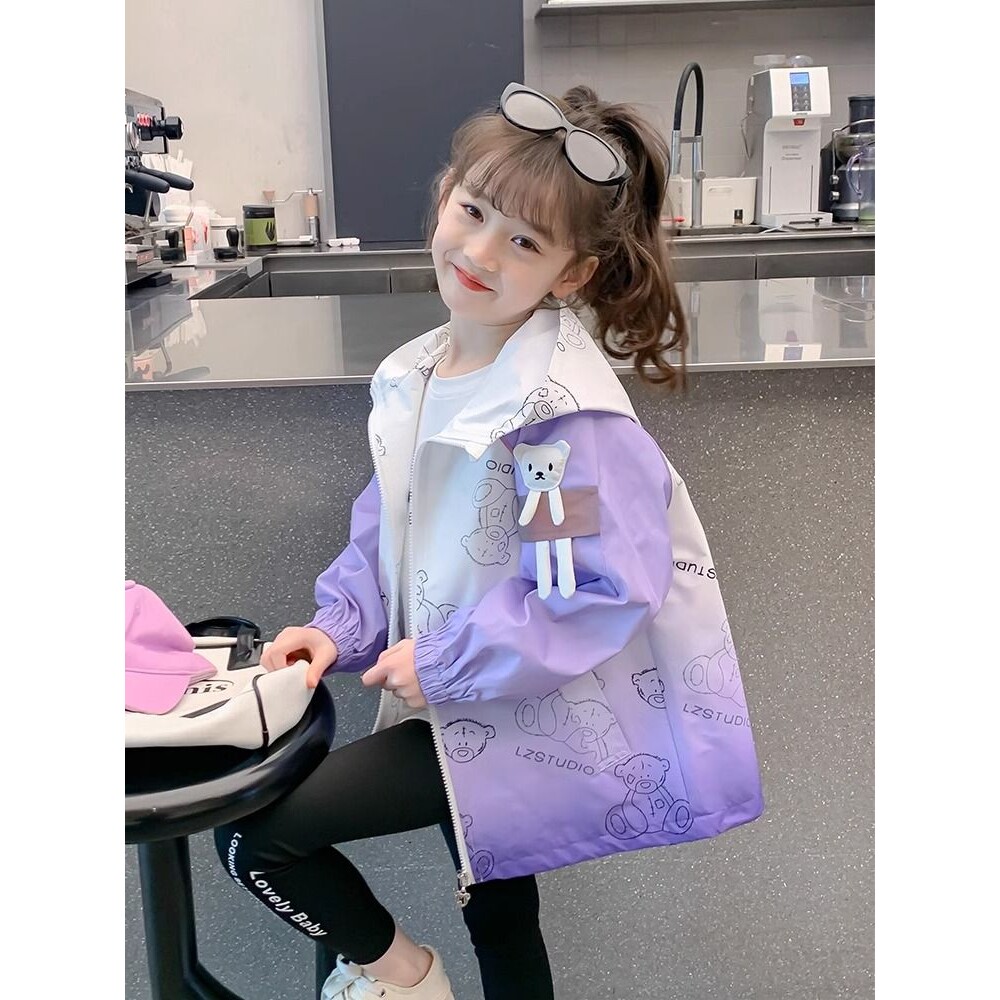 正品亲子女童外套春秋款2024新款洋气童装儿童春季渐变衣服女孩春