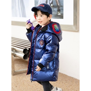 正品亲子儿童羽绒服2025新款男童卡通奥特曼冬季男孩洋气加厚外套