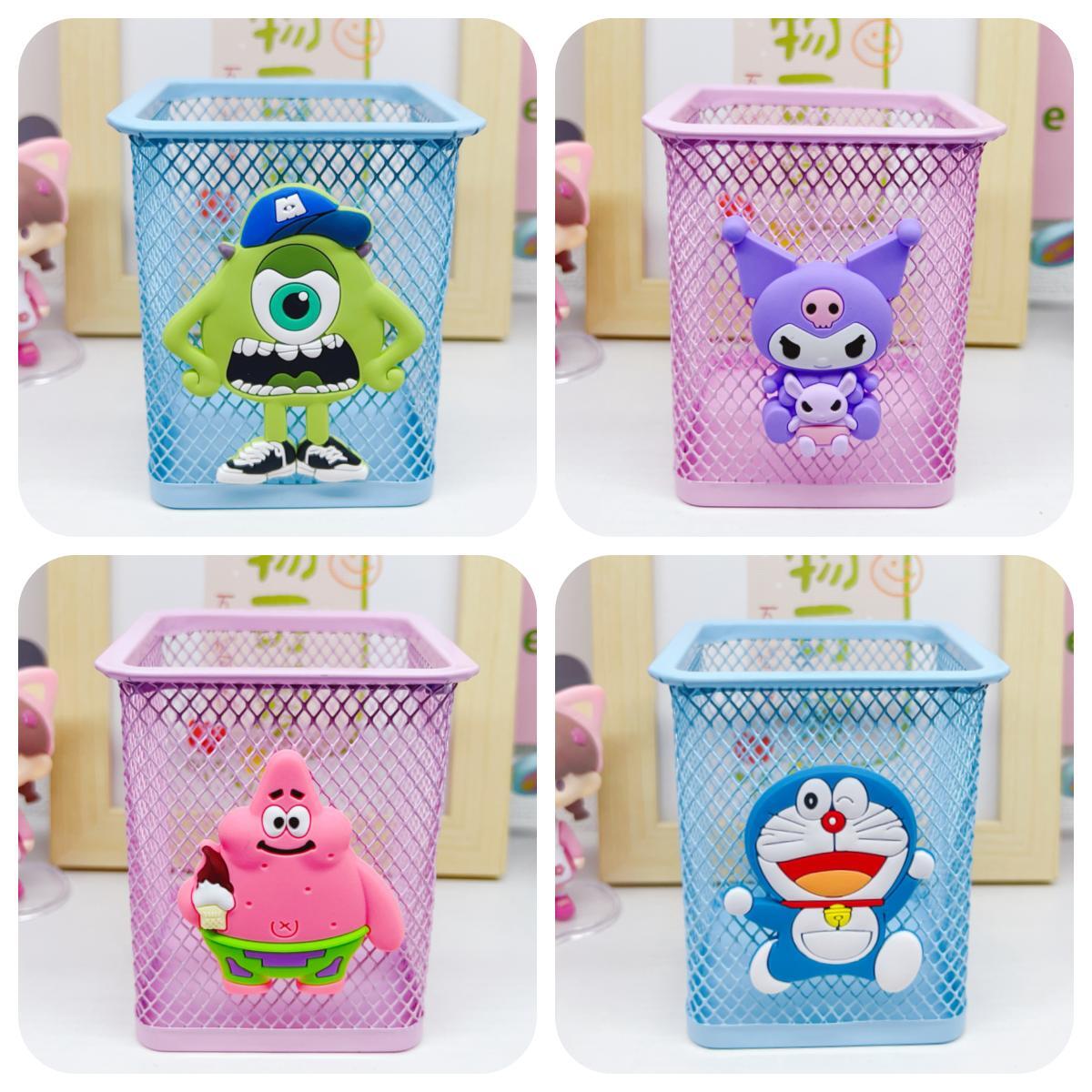 2024可爱创意卡通金属笔筒多功能可爱学生时尚桌面收纳盒办公用品