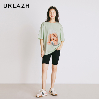 urlazh/有兰黑色牛仔骑行裤