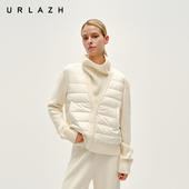 老钱风休闲百搭羽绒拼接羊毛开衫 新款 90%鹅绒 URLAZH有兰冬季