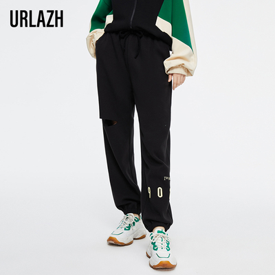 urlazh/有兰黑色休闲卫裤