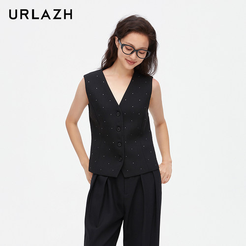 urlazh/有兰精致烫钻西装马甲